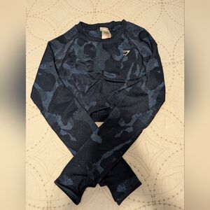 Gymshark Navy Camo 2 Piece Outfit